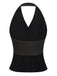 Black 1930s Halter Neck Vest Top