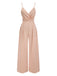 Pink 1930s Satin Spaghetti Straps Jumpsuit