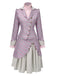 3PCS 1940s Ruffles Stripes Button Suit Set