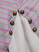 3PCS 1940s Ruffles Stripes Button Suit Set