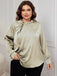 [Plus Size] 1950s Solid Twist Satin Blouse