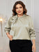 [Plus Size] 1950s Solid Twist Satin Blouse