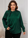 [Plus Size] 1950s Solid Twist Satin Blouse