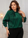 [Plus Size] 1950s Solid Twist Satin Blouse