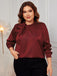 [Plus Size] 1950s Solid Twist Satin Blouse