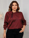 [Plus Size] 1950s Solid Twist Satin Blouse