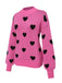 1950s Heart Dots Knitted Solid Sweater