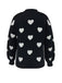 1950s Heart Dots Knitted Solid Sweater