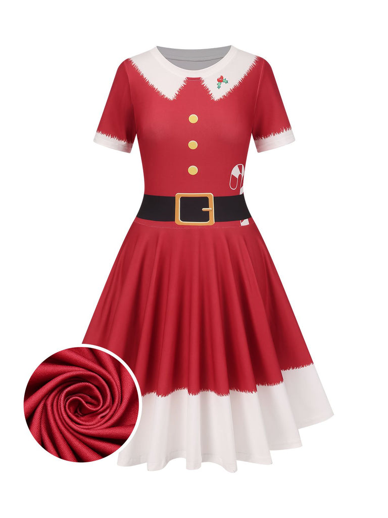 Red 1950s Christmas Candy Cane Dress