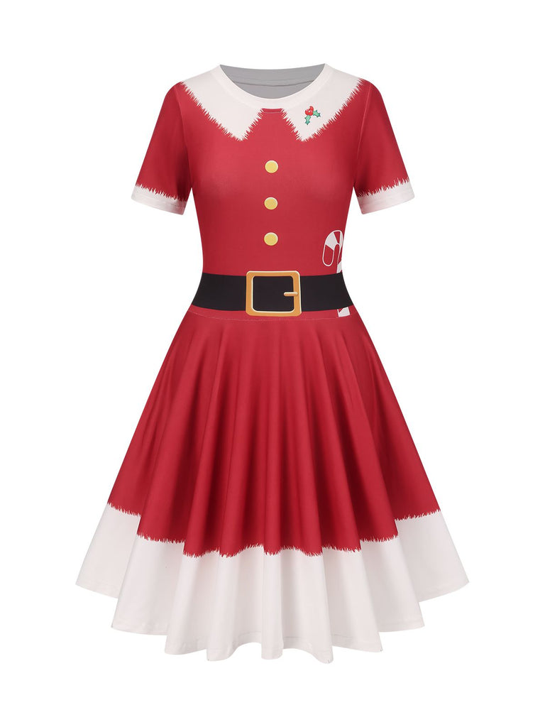 Red 1950s Christmas Candy Cane Dress