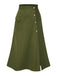 [Pre-Sale] Olive Green 1940s Button Slit Skirt