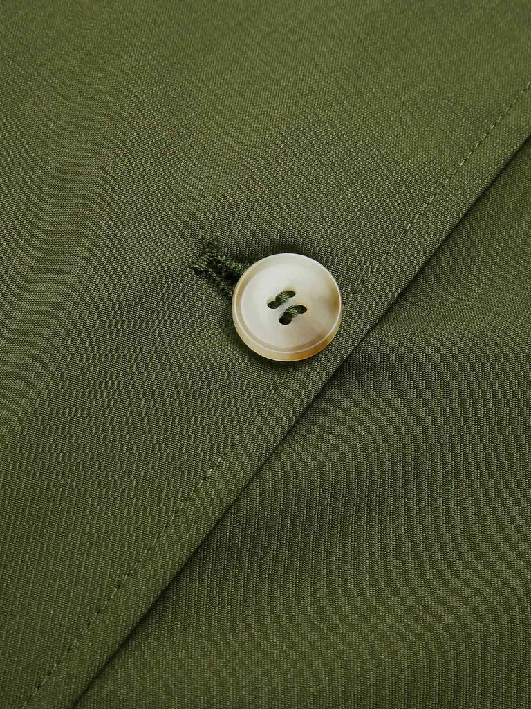 Olive Green 1940s Button Slit Skirt