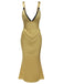 [Pre-Sale] Champagne 1930s Strap Deep V-Neck Mermaid Dress