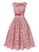 [Pre-Sale] Pink 1950s Cherry Bow Swing Sleeveless Dress