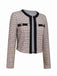 Beige 1960s Knitted Patchwork Short Coat