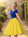 1950s Off-Shoulder Puff Sleeve Princess Bow Dress