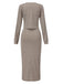 2PCS 1960s Knitted Slit Tube Dress & Short Cardigan