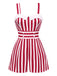 [Pre-Sale] Red & White 1950s Stripe Rolled Collar Romper