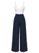 [Pre-Sale] 1970s Spaghetti Strap Color Block Wide-Leg Jumpsuit