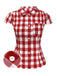 [Pre-Sale] Red 1950s Lapel Gingham Drop Shoulder Shirt