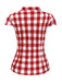 [Pre-Sale] Red 1950s Lapel Gingham Drop Shoulder Shirt