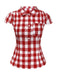 [Pre-Sale] 2PCS 1950s Lapel Gingham Shirt & Belted Skirt