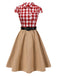 [Pre-Sale] 2PCS 1950s Lapel Gingham Shirt & Belted Skirt