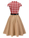 [Pre-Sale] 2PCS 1950s Lapel Gingham Shirt & Belted Skirt