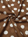 [Pre-Sale] Brown 1940s Lapel Buttons Pocketed Polka Dots Dress