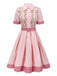 [Pre-Sale] Pink 1940s Pure Cotton Strawberry Belted Dress