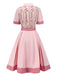 [Pre-Sale] Pink 1940s Pure Cotton Strawberry Belted Dress