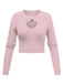 1960s Rhinestones Heart Cutout Knitted Solid Sweater