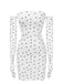 White 1970s Heart Dots Bandeau Dress With Gloves