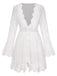 White 1940s Solid Lace Beach Cover Up