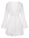 White 1940s Solid Lace Beach Cover Up