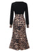 Black 1930s Leopard Patchwork Mermaid Dress