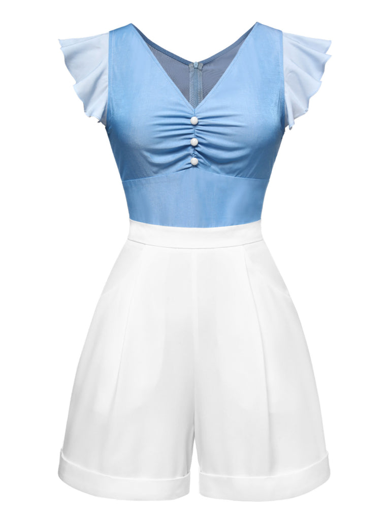 [Pre-Sale] Blue 1940s Cinderella Ruffled Romper