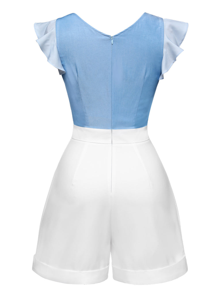 [Pre-Sale] Blue 1940s Cinderella Ruffled Romper