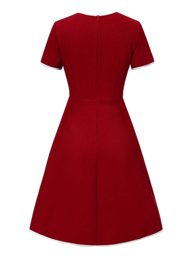 [Pre-Sale] Red 1960s Solid Pocket Dress