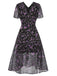 [Pre-Sale] Purple 1940s Butterfly Floral Chiffon Dress