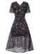 [Pre-Sale] Purple 1940s Butterfly Floral Chiffon Dress