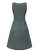 [Pre-Sale] Gray 1940s Heart Dots Sleeveless Dress