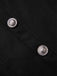 Black 1950s Silver Buttons Solid Coat