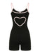 [Pre-Sale] Black 1960s Heart Hollow-Out Spaghetti Straps Romper