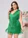 [Plus Size] Green 1920s V-Neck Tassels Flapper Dress