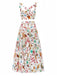 Multicolor 1930s Marine Lives Printed Skirt Suit