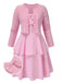 [Pre-Sale] [Plus Size] 2PCS Pink 1950s Knitted Cardigan & Bow Cake Dress