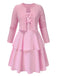 [Pre-Sale] [Plus Size] 2PCS Pink 1950s Knitted Cardigan & Bow Cake Dress