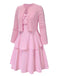 [Pre-Sale] [Plus Size] 2PCS Pink 1950s Knitted Cardigan & Bow Cake Dress