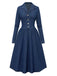 Blue 1970s Notched Collar Long Denim Dress